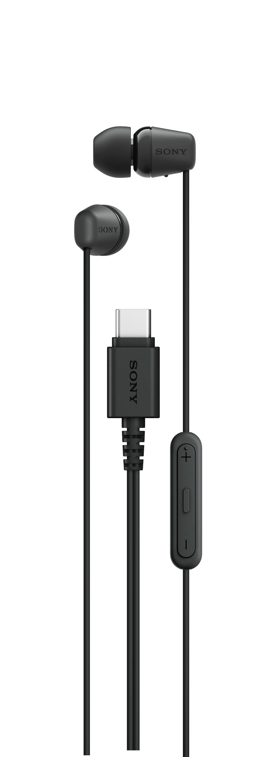 Sony IER-EX15C avec Micro – Écouteurs filaires USB-C pour Android, iPhone, Ordinateur Portable et PC – Câble Anti-enchevêtrement – Parfaits pour Les Voyages et Une Utilisation Quotidienne – Noir