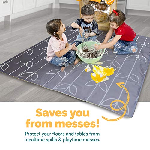 51" Splat Mat Under High Chair, Non Slip Under High Chair Mat, Washable High Chair Splash Mat