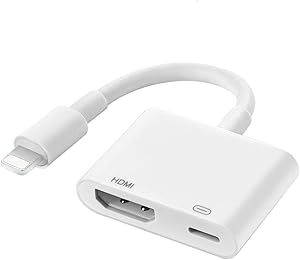 Compatible with iPhone iPad to HDMI Adapter Cable, Digital AV Adapter 1080P HDTV Cord Compatible with iPhone 11 Pro Xs MAX XR X 8 7 6s Plus iPad to TV Projector Monitor