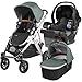 Vista Stroller and Mesa Infant Car Seat Travel Bundle - Emmett(Green/Silver)