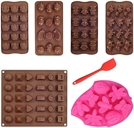 ELLECK Silicone Molds and Chocolate Mold/Candy Molds/Soap Molds/Cake Baking Mold,Set of 7