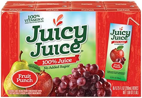 Juicy Juice Slim 8 Pack, Punch, 6.75 Ounce Boxes (Pack of 4)