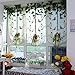 ICCO0 1 Piece Pastoral Tulle Window Roman Curtain Embroidered Sheer For Kitchen Living (A)