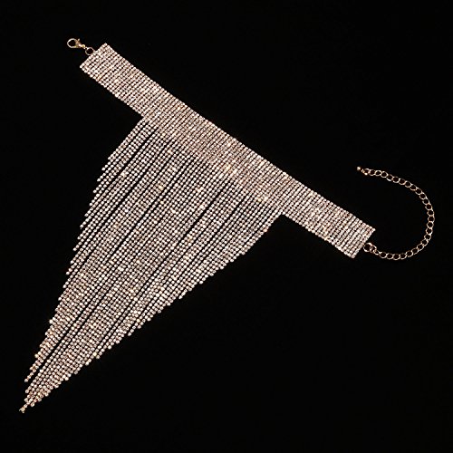 Holylove 2 Colors Tassel Collar Statement Necklace for Women Novelty Fashion Jewelry 1 Set with Gift Box (Gold-23)
