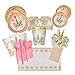 Unicorn Birthday Party Supplies for 16 Guests, Dinner and Dessert Plates, Cups, Napkins, Tablecloth, Pink-Striped Straws, Cutlery - Fun Unicorn-Themed Birthday or Baby Shower Event