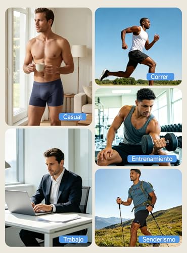 TRENDOUX Cool to the Touch Men's Boxer Briefs: Breathable Seamless Boxer Shorts, Slim Fit, Lightweight Stretch Fabric, Long Leg Anti-Roll, Ideal for Office and Daily Use, Pack of 3