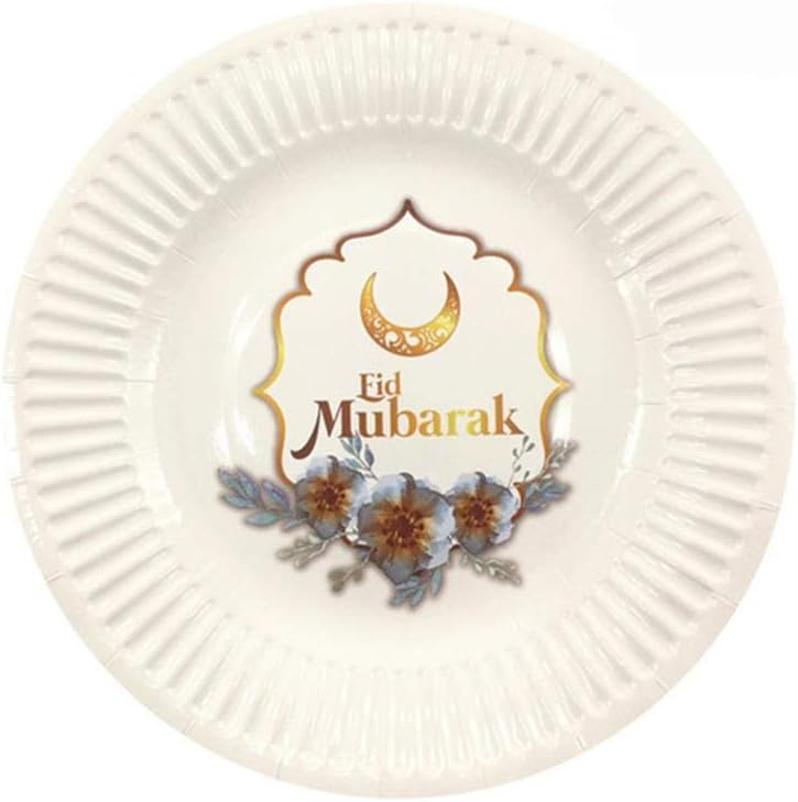 Muslim Eid Mubarak Tableware 12x Paper Cups or 12x Plates