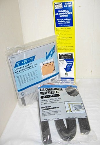 Window Air Conditioner Support Bracket, Air Conditioner Cover, and Insulation Foam 3 Pc Bundle, Ac Safe Support Arm, Poly Outdoor 20" Large Cover, and Insulation Foam Strip - Thumbnail 4