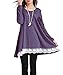 Sanifer Women Lace Long Sleeve Tunic Top Blouse (XX-Large, Purple)