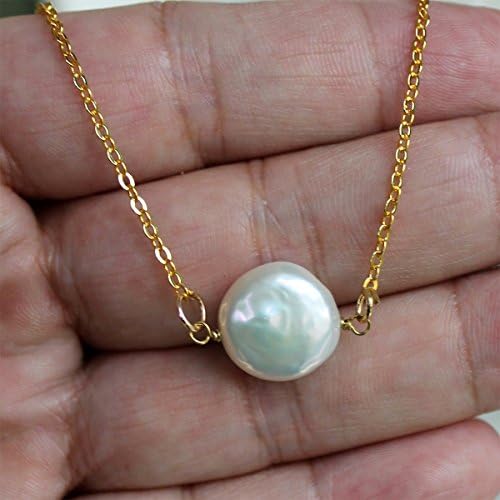 Handmade Natural Cultured Freshwater Coin Baroque Pearls Necklace Bracelet Set Formal Prom Bridal Necklace Wedding Necklace Mothers Gift,Bridesmaid Gifts