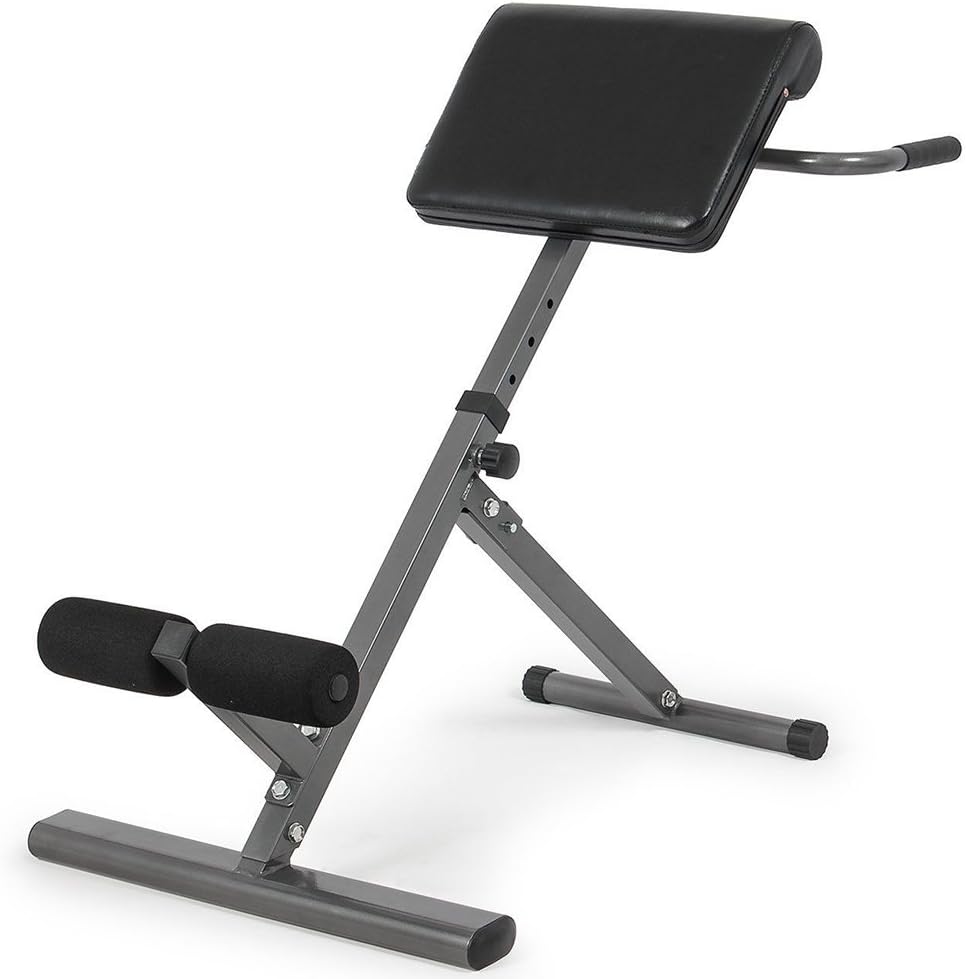Byya Adjustable Roman Chair,45 Degree AB Back Abdominal Exercise Machine,Back Hyperextension Fitness Bench for Strengthening Abs and Lower Back