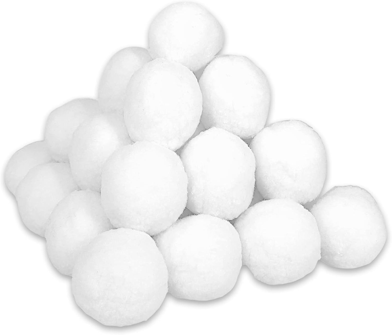 Artificial Snow - 50 Pack Fake Snowballs for Kids Indoor and Outdoor, 3 inch Christmas Snow Balls for Fights, Fake Snow Toys for Winter Holiday Toss Game