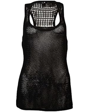 Guess Women's Racerback Sheer Crochet Lace Top
