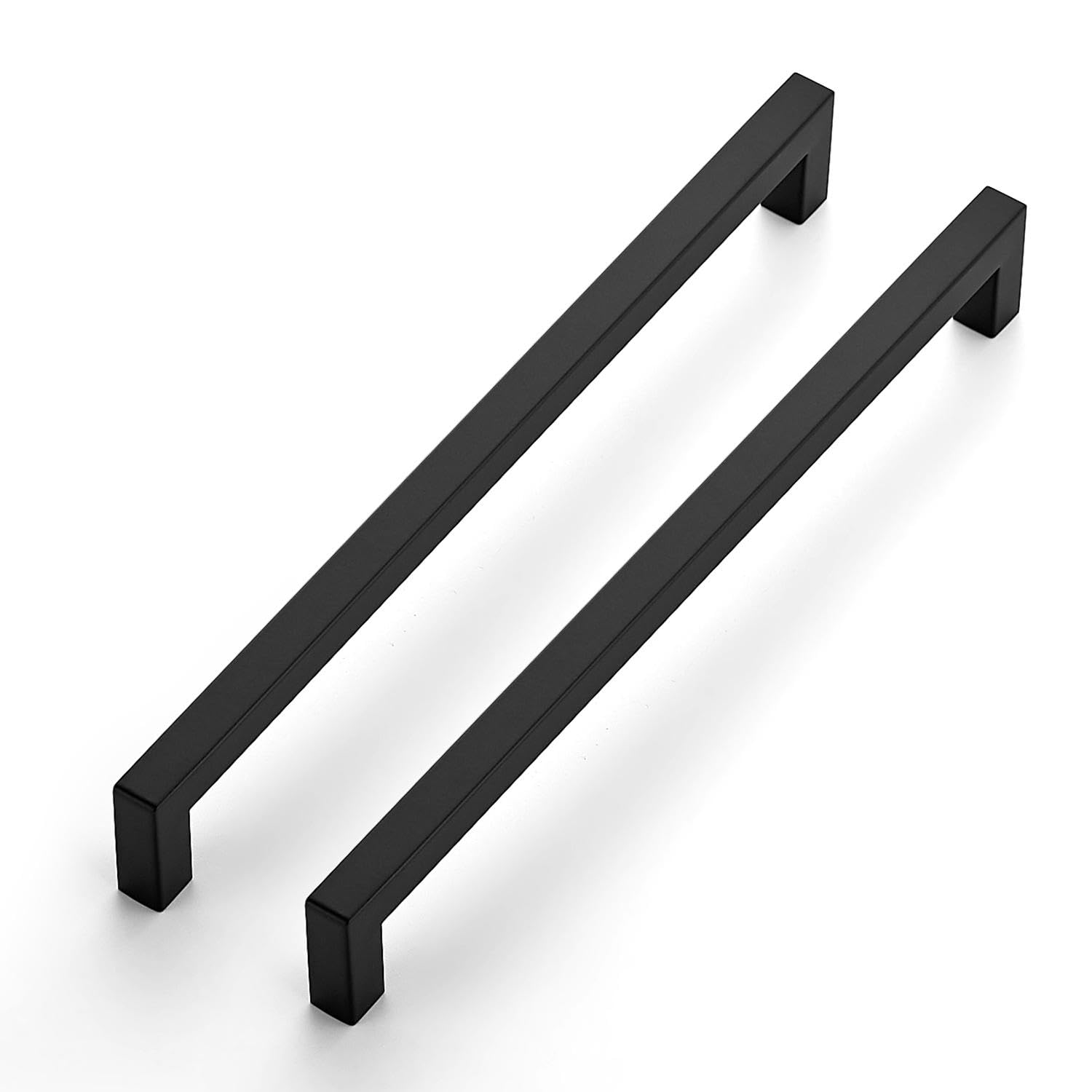 Ravinte 5 Pack Kitchen Door Handles Black Handles for Cupboards 256mm Cupboard Pulls Kitchen Cabinet Pulls Square Bar Wardrobe Hardware Cabinet Door Hardware — image 1