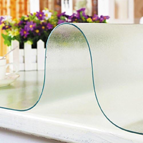 Fnice Custom Thicken Clear PVC Tablecloth Table Cover Protector Table Covers Wipe Clean PVC Tablecloth ,Frosted (39.5 x 80 Inches (100 x 203cm))