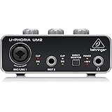 BEHRINGER Audio Interface, 1x XLR/TRS 1x 1/4" 2X RCA USB, Black, 1-Channel (UM2)