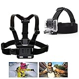 PANNOVO Head Strap Chest strap Mount Accessories Kits for GoPro Hero Session 5 4 3+ 3
