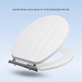 AQUALONA Premium Tongue and Groove Soft Close Toilet Seat White view 5