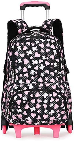 Meetbelify Kids Rolling Backpacks Luggage Wheels Trolley School Bags For Girls