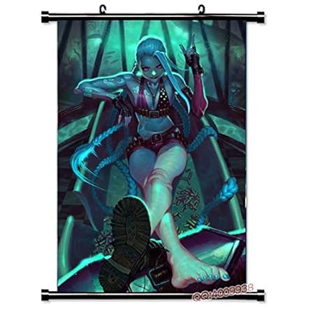 Wallscrolls-Wonderland LOL Jinx Stoffposter Plakat Tapete Rollbild Dekoration Geschenk Home Decoration LOL ADC Wall Design Wa