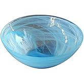 Red Pomegranate Collection NUAGE 6.5" Glass Bowl Aqua