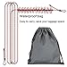 Travel Clothesline,4m/13ft Portable Retractable Adjustable Clothes Line Rope with 1 Waterproof Bag, 12 Clothespins, 13 Anti-Skid Clips for Outdoor and Indoor (Red)