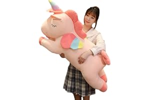 hitoshe Unicorn Plush Hugging Pillow, Big Unicorn Stuffed Animal Body Pillow Toy Gifts for Kids, Valentine, Christmas (Pink, 39.3 in)