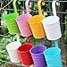 Hosaire Metal Hanging Flower Pots Tin Basket Bucket Planters Mountable Garden Patio holder Pot White