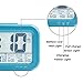 WinFong Alarm Clock, Backlight LCD Digital Alarm Clock with 3 Alarms Thermometer Calendar Large Display Smart Nightlight Soft Light Snooze, Battery Operated with USB Charger (Blue)