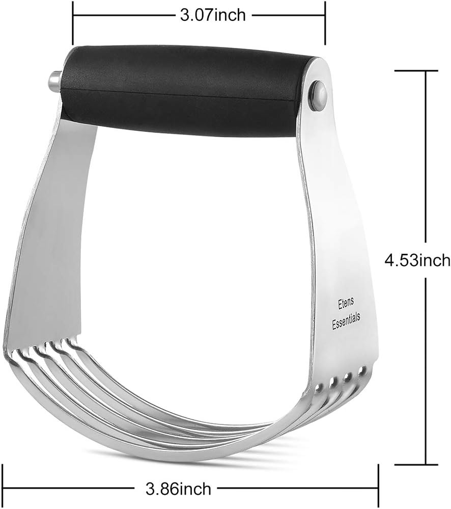 Etens Dough Blender, Heavy Duty Pastry Cutter with Stainless Steel Blades for Baking, Premium Pastry Blender Baking Tools- Medium, Black Handle: Kitchen & Dining