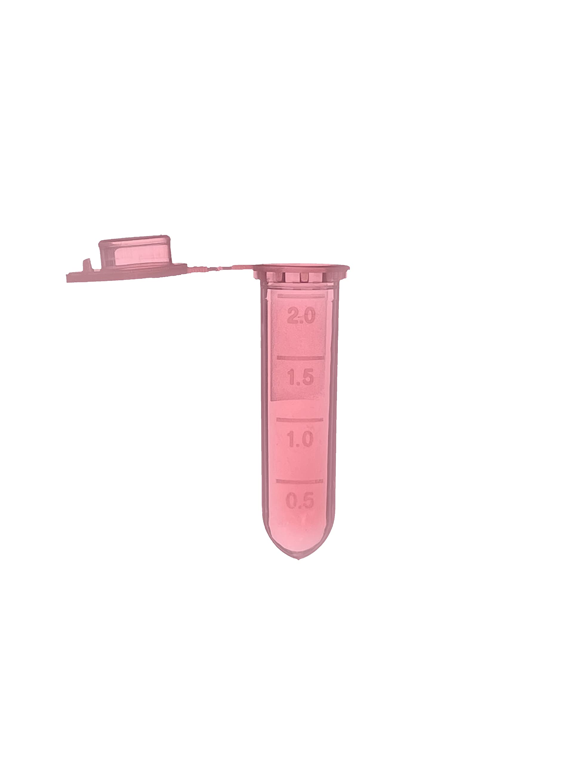MUHWA 2ml Microcentrifuge Tubes, 500pcs Graduated Micro Test Tubes with Snap Cap, Rounded Microtube Sample Vial for Laboratory (Red)