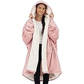 THE COMFY Original | Sherpa Lined Microfiber Fleece Wearable Blanket, Oversized Design with Hood and Pocket from Shark Tank