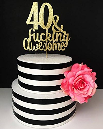 Any age- 40 and awesome Cake Topper, birthday cake topper, 40 and fabulous cake topper