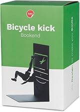 Balvi Metal Bookend Bicycle Kick Black Soccer Player Design view 2