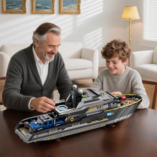 Reobrix 66103 Adult Luxury Yacht Building Kit Cruise Ship Model Kit Toy Yacht Decorations Collectable Exhibition Gift for Adults Boys Girls