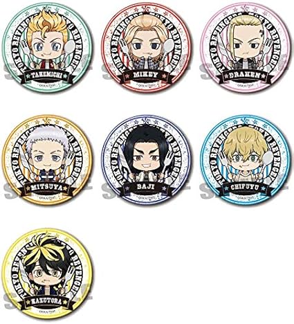 Amazon トレーディング缶バッジ 東京リベンジャーズ ごちきゃら 1box7個入 Tbrx 01 バッジ おもちゃ