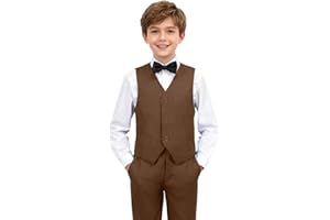 SaiLiiny Boys 4-Pieces Suits Slim Fit Kids Outfits Vest Dress Pants Sets Formal Suit for Boy