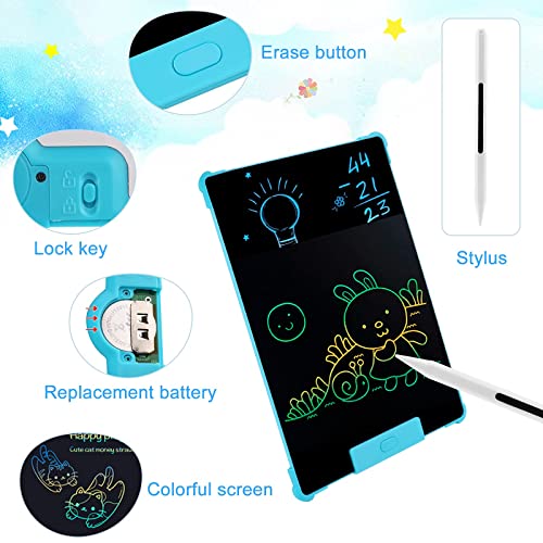 LCD Writing Tablet for Kids, 10 Inch Scribbler Board , Double Sided Multifunctional Colorful Drawing Doodle Pad, Erasable Reusable Toddler Learning Educational Toys Gifts for 3-7 Year Old Boys Girls