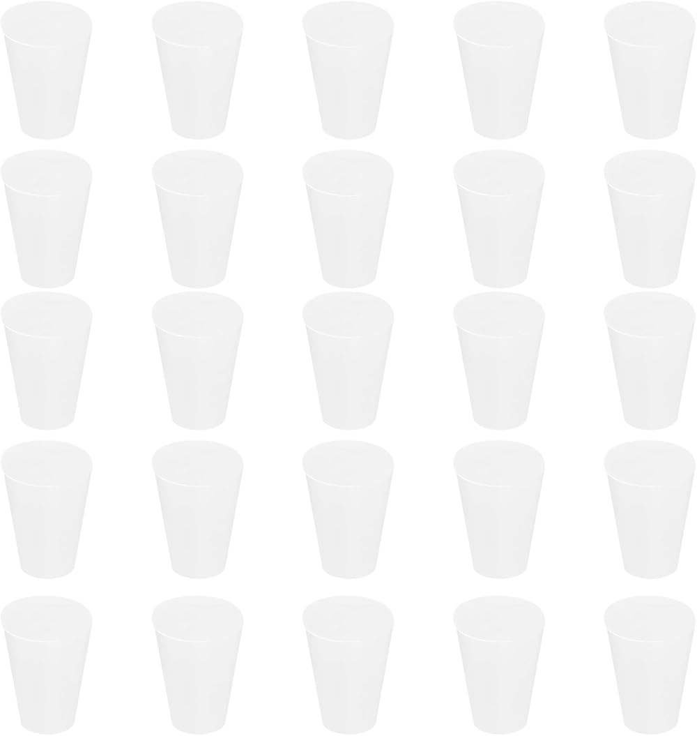 sourcing map Silicone Tapered Plugs 8-13mm White Translucent 25 Pcs for Lab