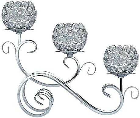 Ambiguity Candelabra,Candle Holders 3-arm Crystal Candlestick Wedding Centerpieces Candelabra Stand for Marriage Decoration