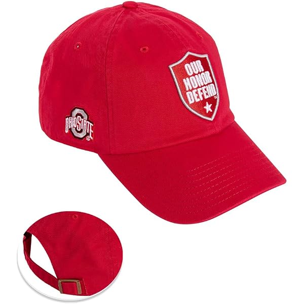 Ohio State University Buckeyes Baseball Hat - Officially Licensed OSU Embroidered Adjustable Cap Black - View #3