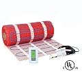 100 sqft, HeatTech 120V Electric Radiant Floor Heating Mat Kit for Tile Stone Floors with adhesive mesh + AUBE digital 7-day programmable floor sensing thermostat TH115-AF-GA with built-in 5mA GFCI and floor sensor for high-moisture areas, such as Bathroo