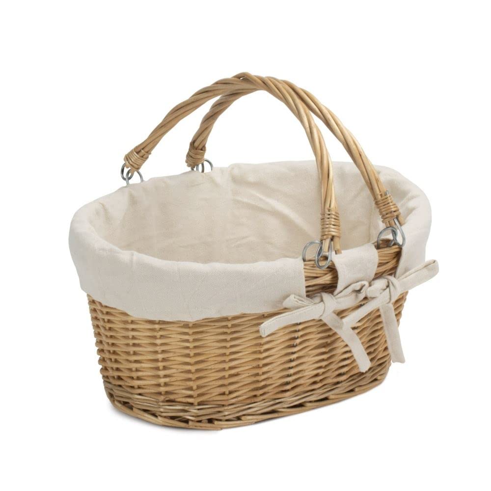 Red Hamper Shopping Basket, Wicker, One Size