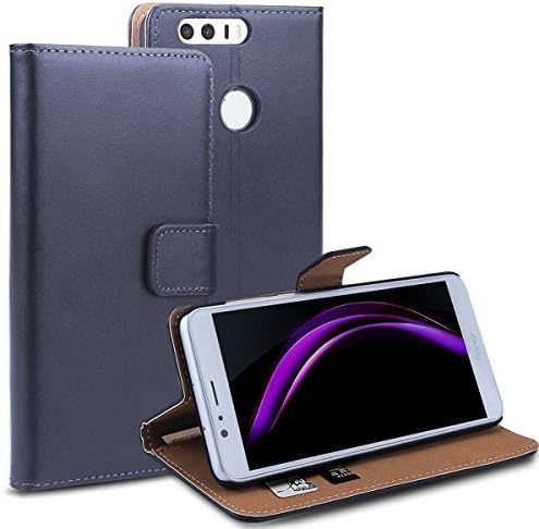 Honor 8 Case, Angozo Genuine Leather Wallet Case Flip Cover for Huawei Honor 8
