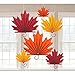 Amscan | Home Decoration | Leaf-Shaped Hanging Paper Fans | 6 in a Package | Multi colored