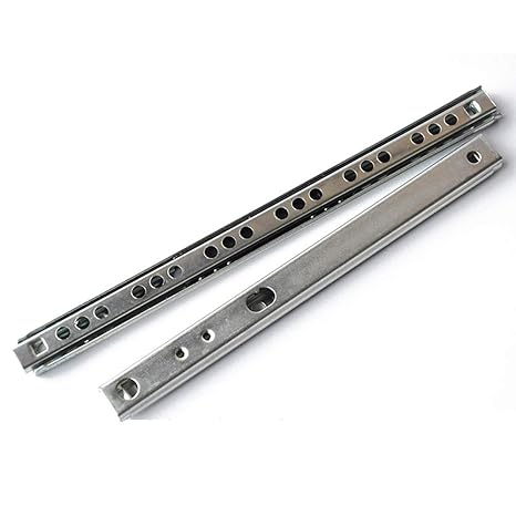 Drawer Guide Two Section Two Way Pull Rails Double Row Steel