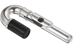 TUOREN 20mm Flute Curved Head Joint Mouthpiece Replacement Flute Repair Parts Woodwind Instrument Accessory Silver