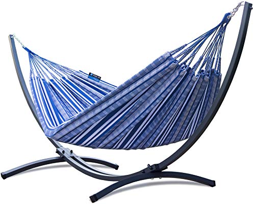 Potenza Outdoor Hängematte Mit Gestell Für 2 Personen Pereira 100% Baumwolle Hängematte XL 220x140 160kg…