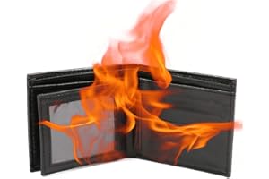 Mrisata Magic Flaming Wallet, Black, Bi-Fold, Adult Unisex, Faux Leather, Magic Trick Wallet, Stage & Street Show Prop