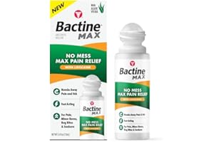 Bactine Max No-Mess Roller Ball with 4% Lidocaine - Pain + Itch Relief from Poison Ivy, Bug Bites, & Sunburn - 2.5 oz.